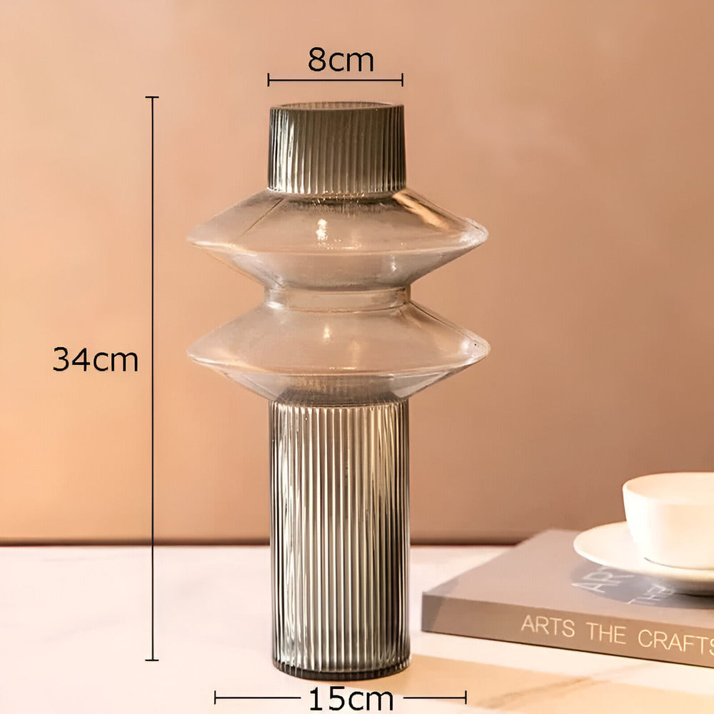 Elegant Amber Glass Vase - Contemporary Decorative Piece for Stylish Living Spaces | ventumra