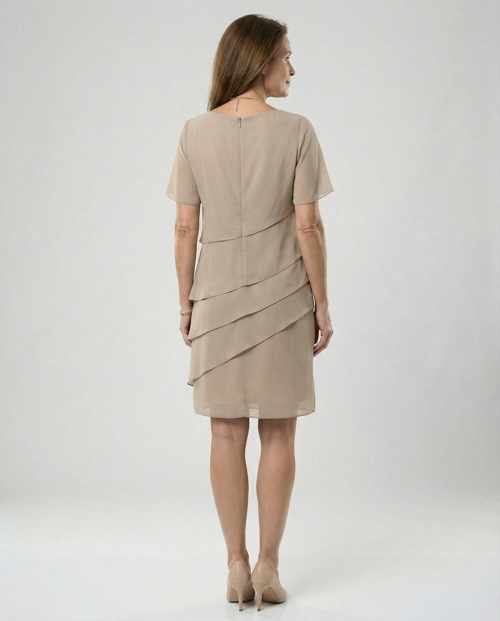 Flowy Chiffon Dress with Layered Detail | ventumra