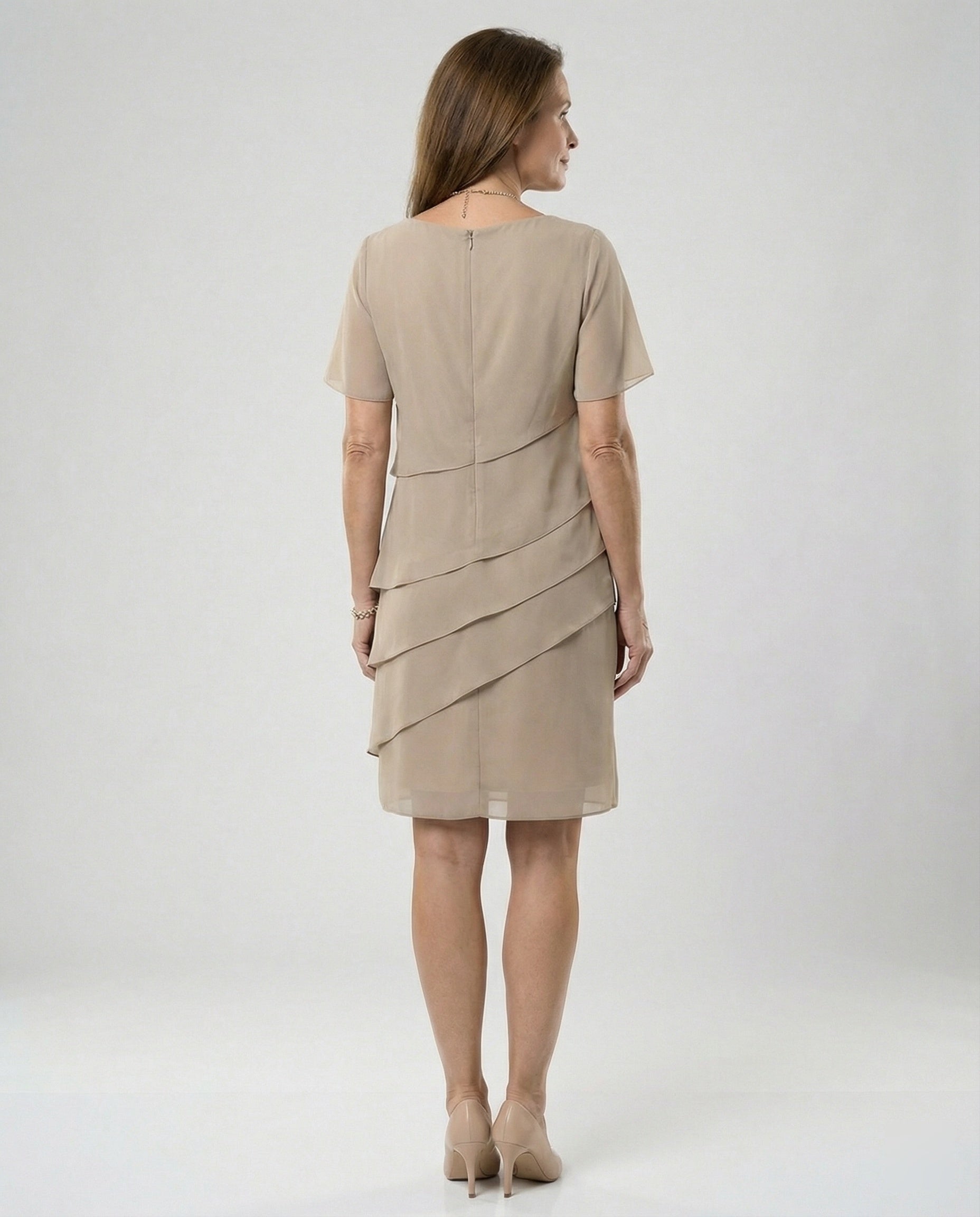 Flowy Chiffon Dress with Layered Detail | ventumra