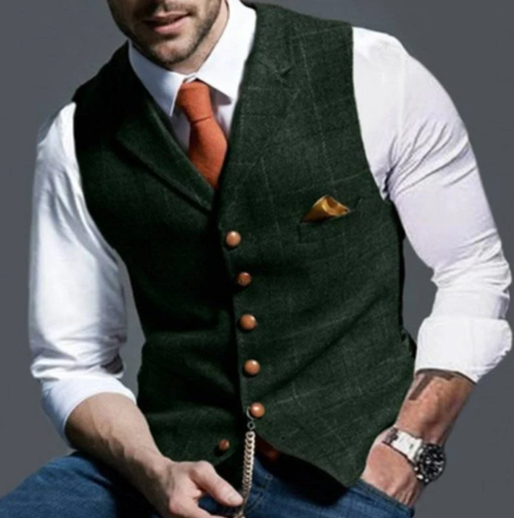 Men's Refined Plaid Vest | ventumra