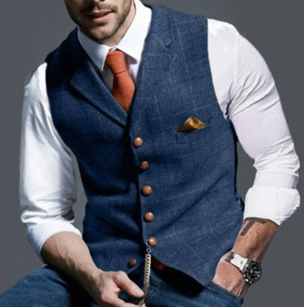 Men's Refined Plaid Vest | ventumra