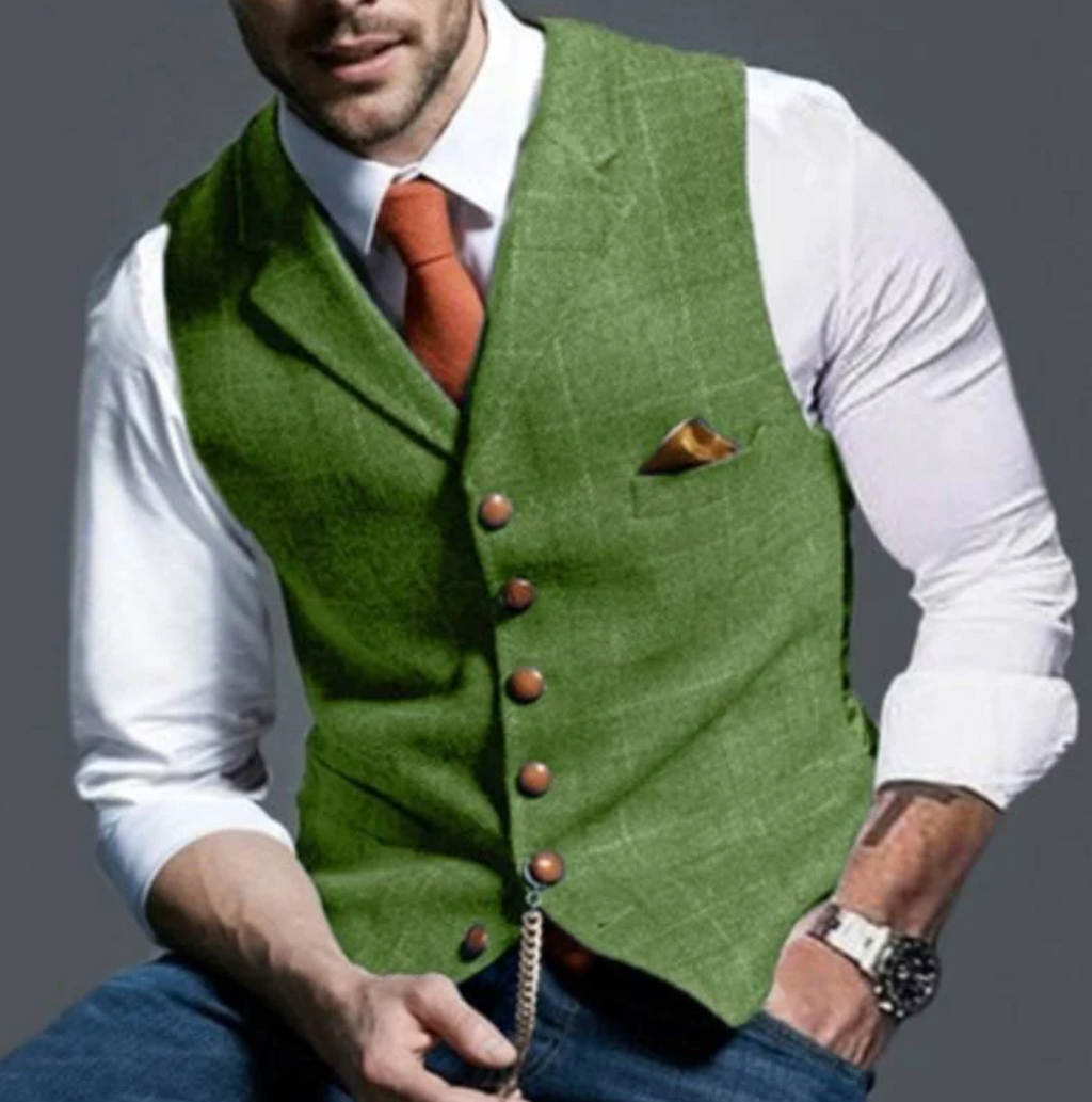 Men's Refined Plaid Vest | ventumra