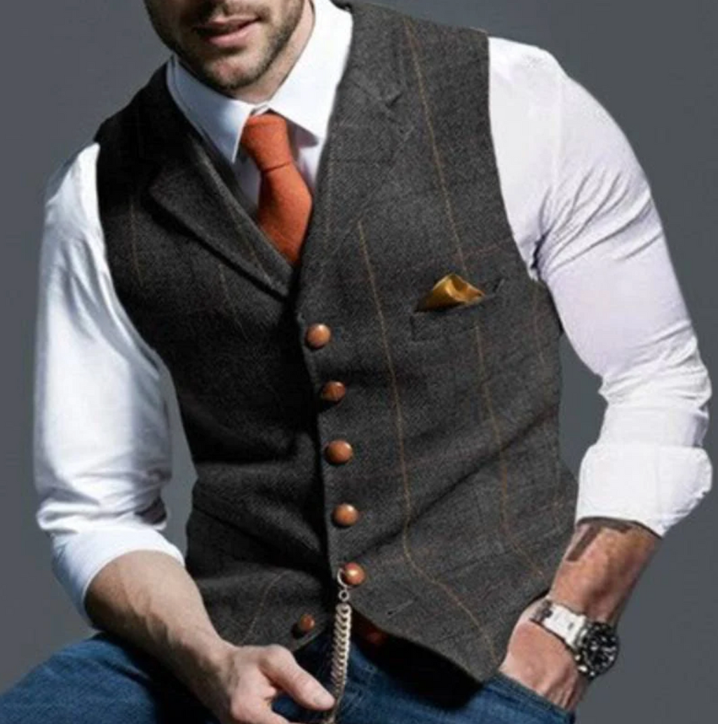 Men's Refined Plaid Vest | ventumra