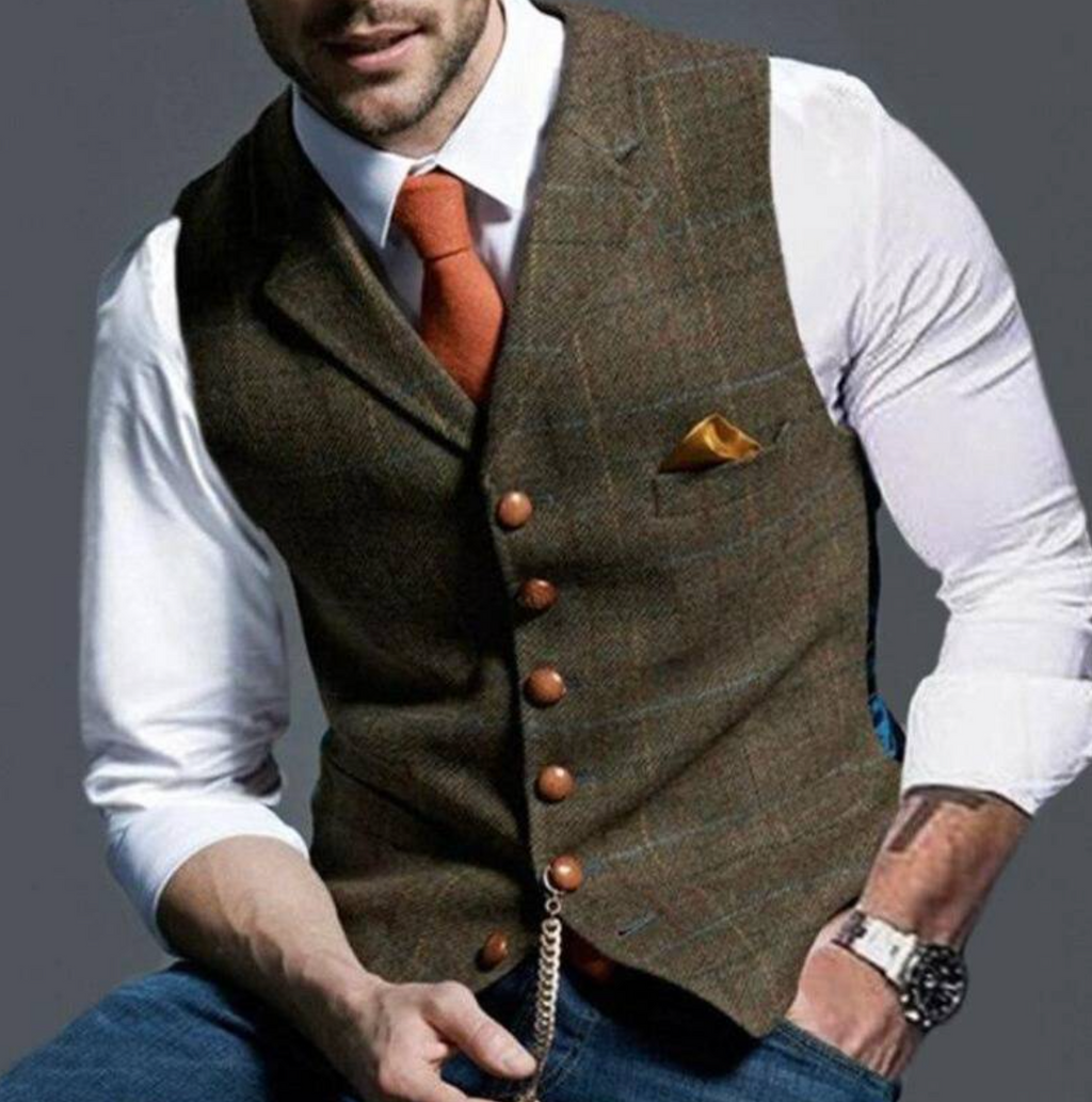 Men's Refined Plaid Vest | ventumra