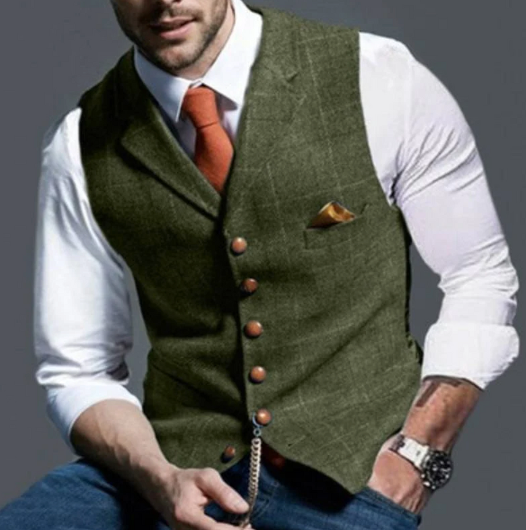 Men's Refined Plaid Vest | ventumra