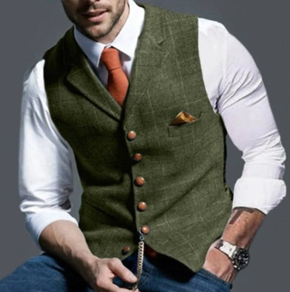 Men's Refined Plaid Vest | ventumra