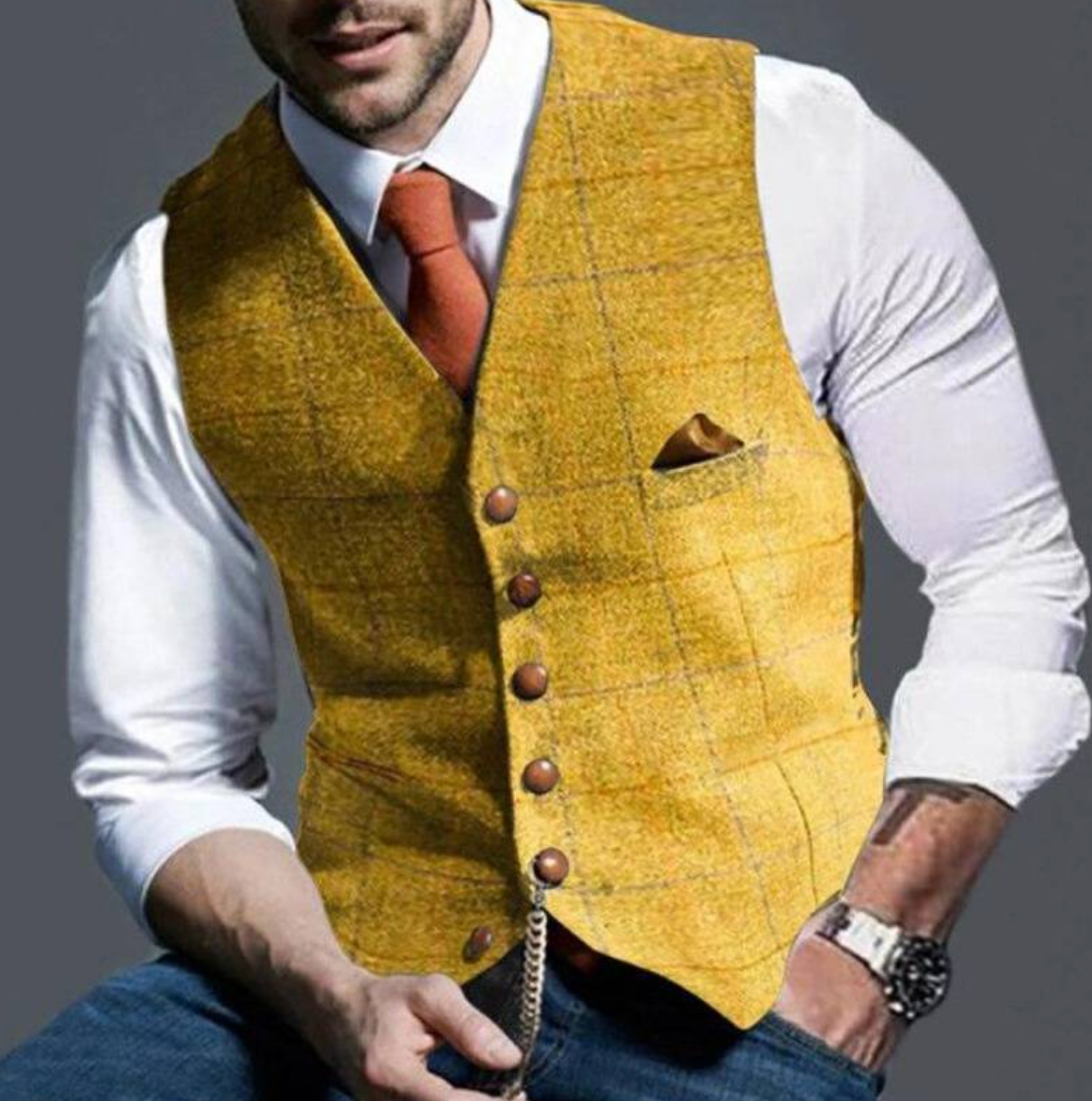 Men's Refined Plaid Vest | ventumra