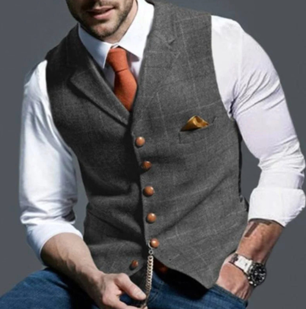 Men's Refined Plaid Vest | ventumra