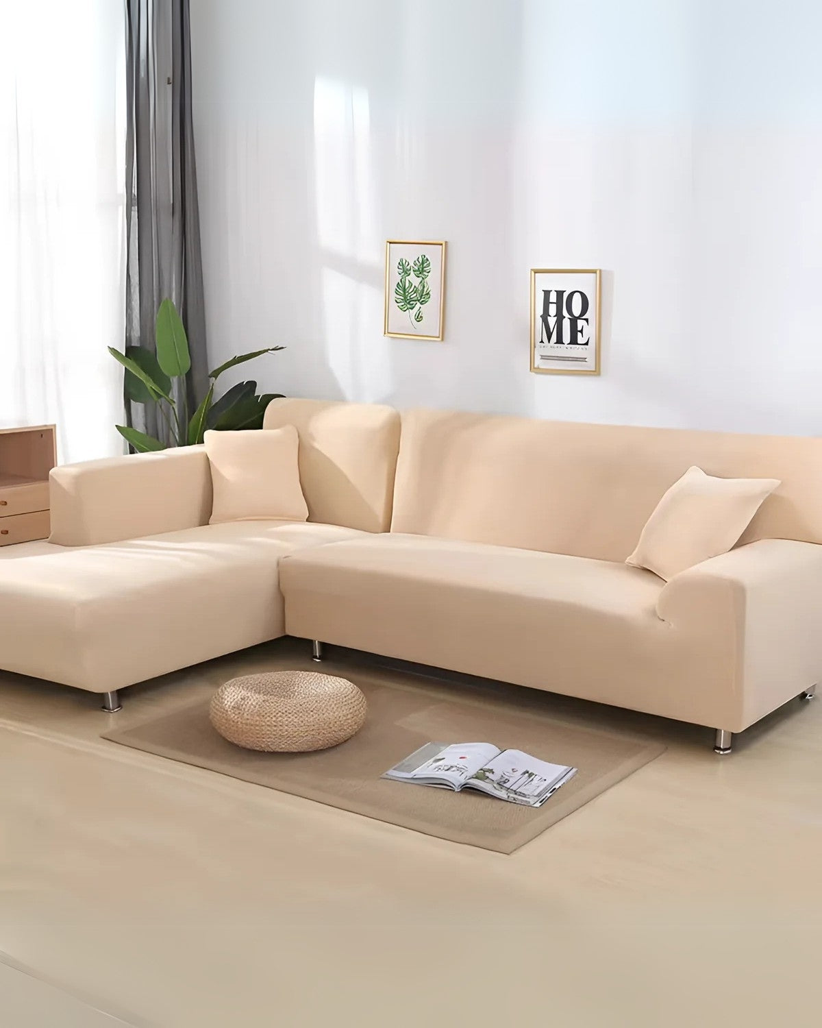 Stretchable L-Shape Sofa Protector Cover | ventumra