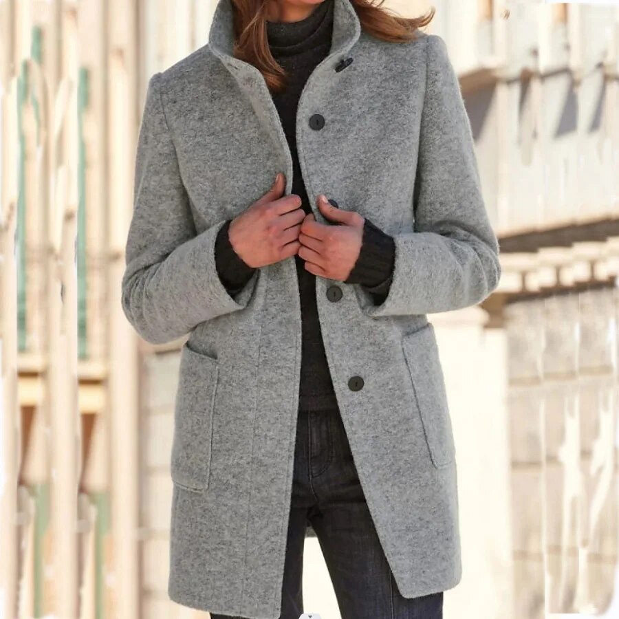 Classic Wool Blend Winter Coat for Women | ventumra