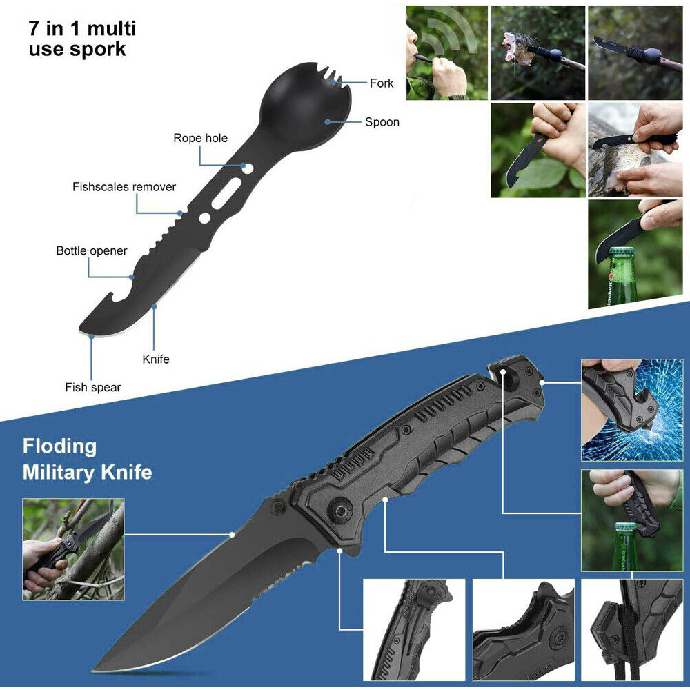 Emergency Survival Kit Equipment Hiking, Camping, SOS Tools | ventumra