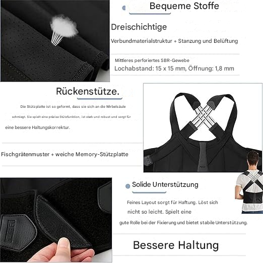 Ergonomic Posture Support Device for Back & Shoulder, Adjustable & Comfortable | ventumra