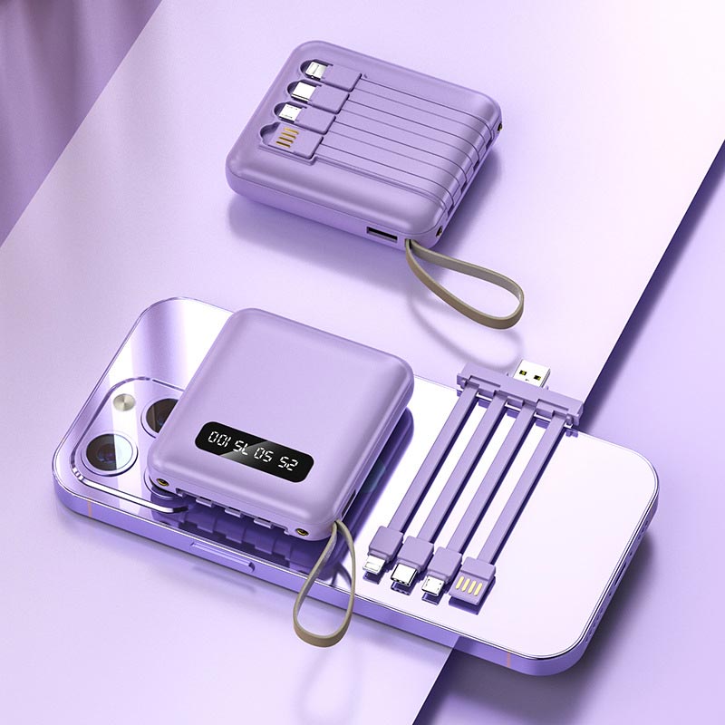 Fast Charge 20000mAh Mini Powerbank with Integrated Cables | ventumra