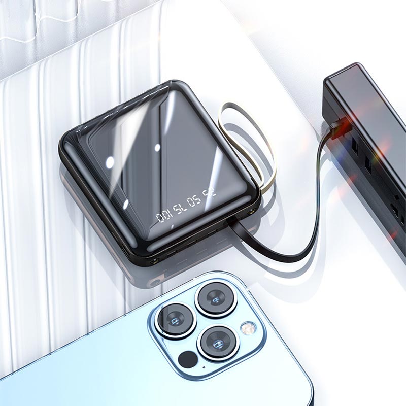 Fast Charge 20000mAh Mini Powerbank with Integrated Cables | ventumra