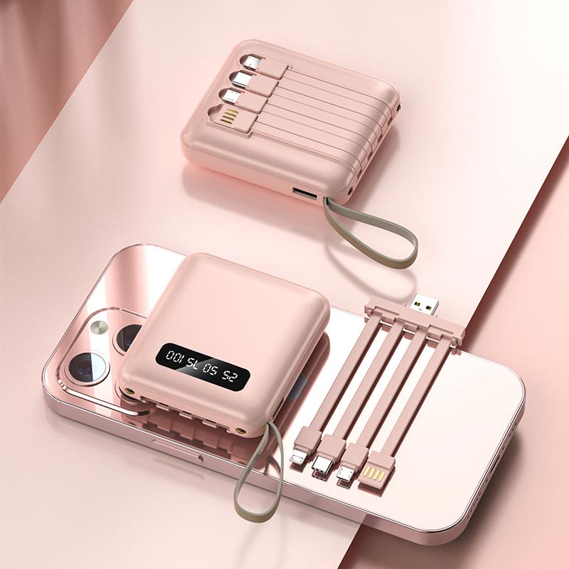 Fast Charge 20000mAh Mini Powerbank with Integrated Cables | ventumra