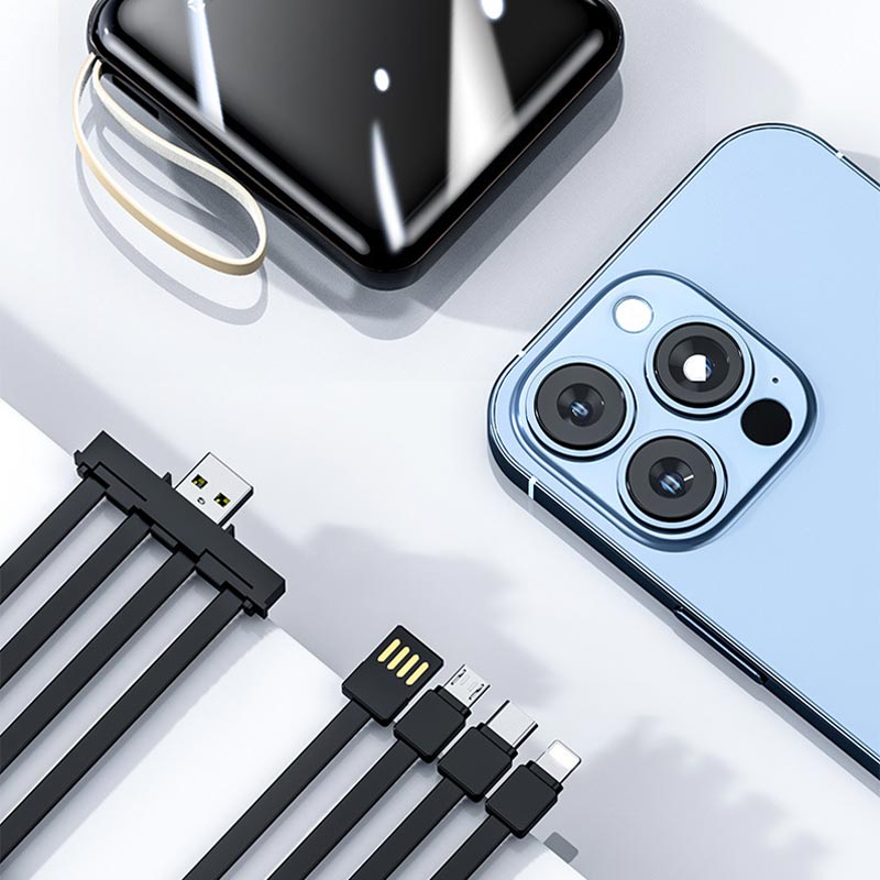 Fast Charge 20000mAh Mini Powerbank with Integrated Cables | ventumra