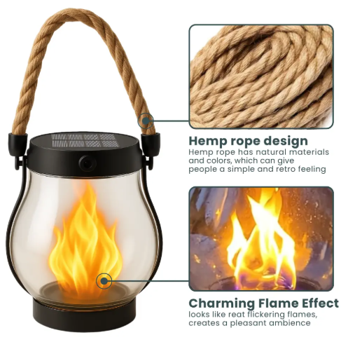 Solar Flickering Flame Lantern - Rustic Charm & Warm Ambiance | ventumra