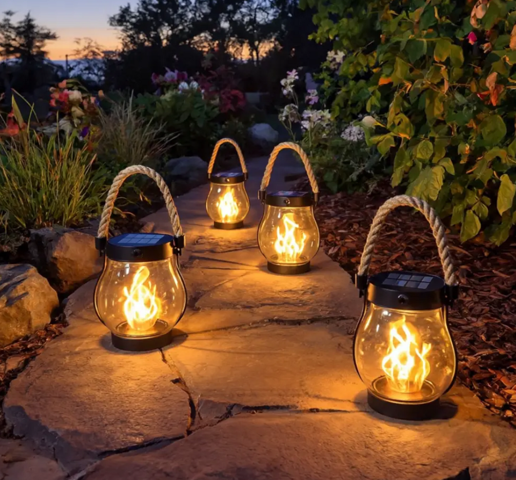 Solar Flickering Flame Lantern - Rustic Charm & Warm Ambiance | ventumra