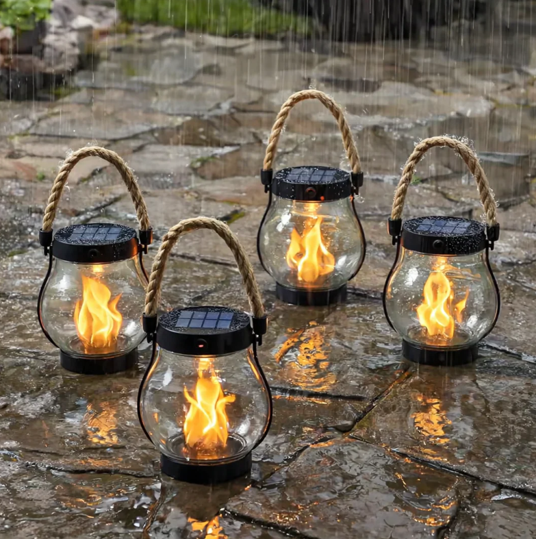 Solar Flickering Flame Lantern - Rustic Charm & Warm Ambiance | ventumra