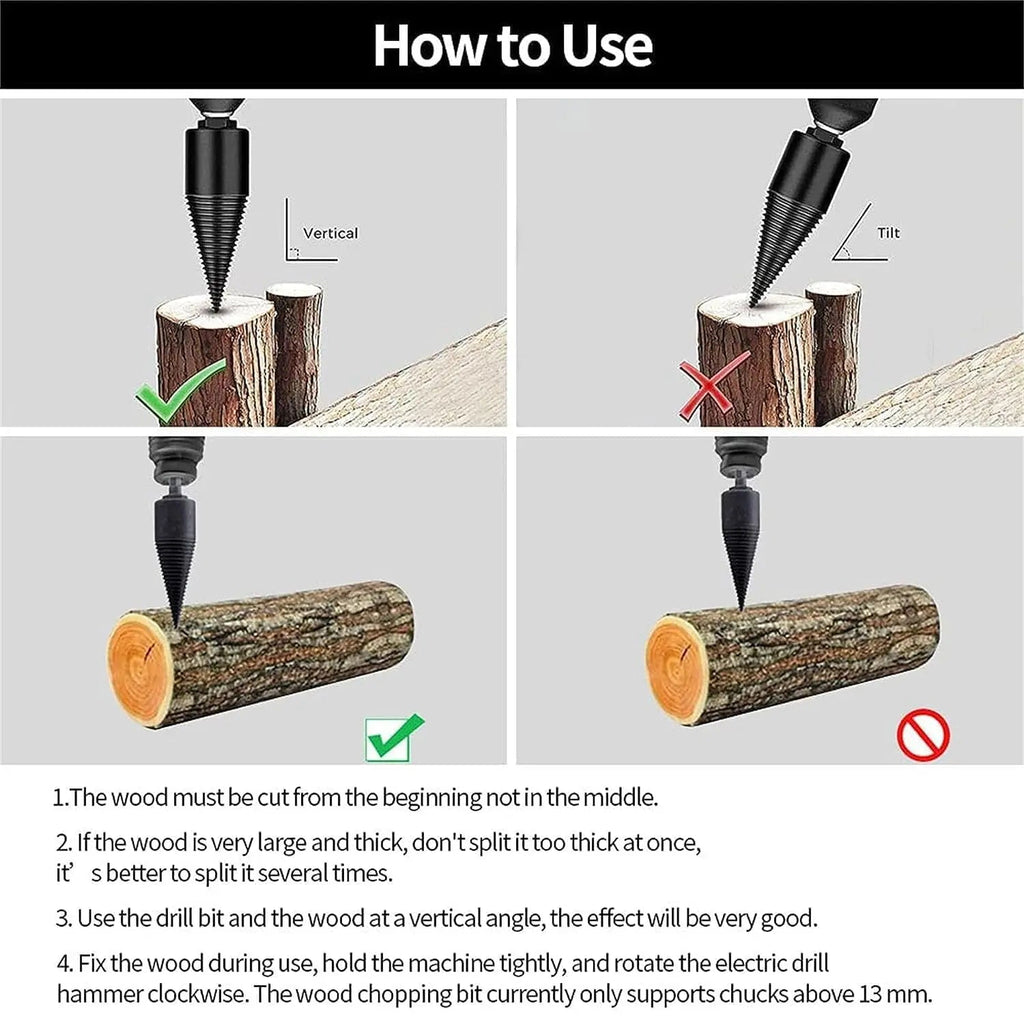 Cordless Drill Wood Splitter Set - Effortless Logging | ventumra