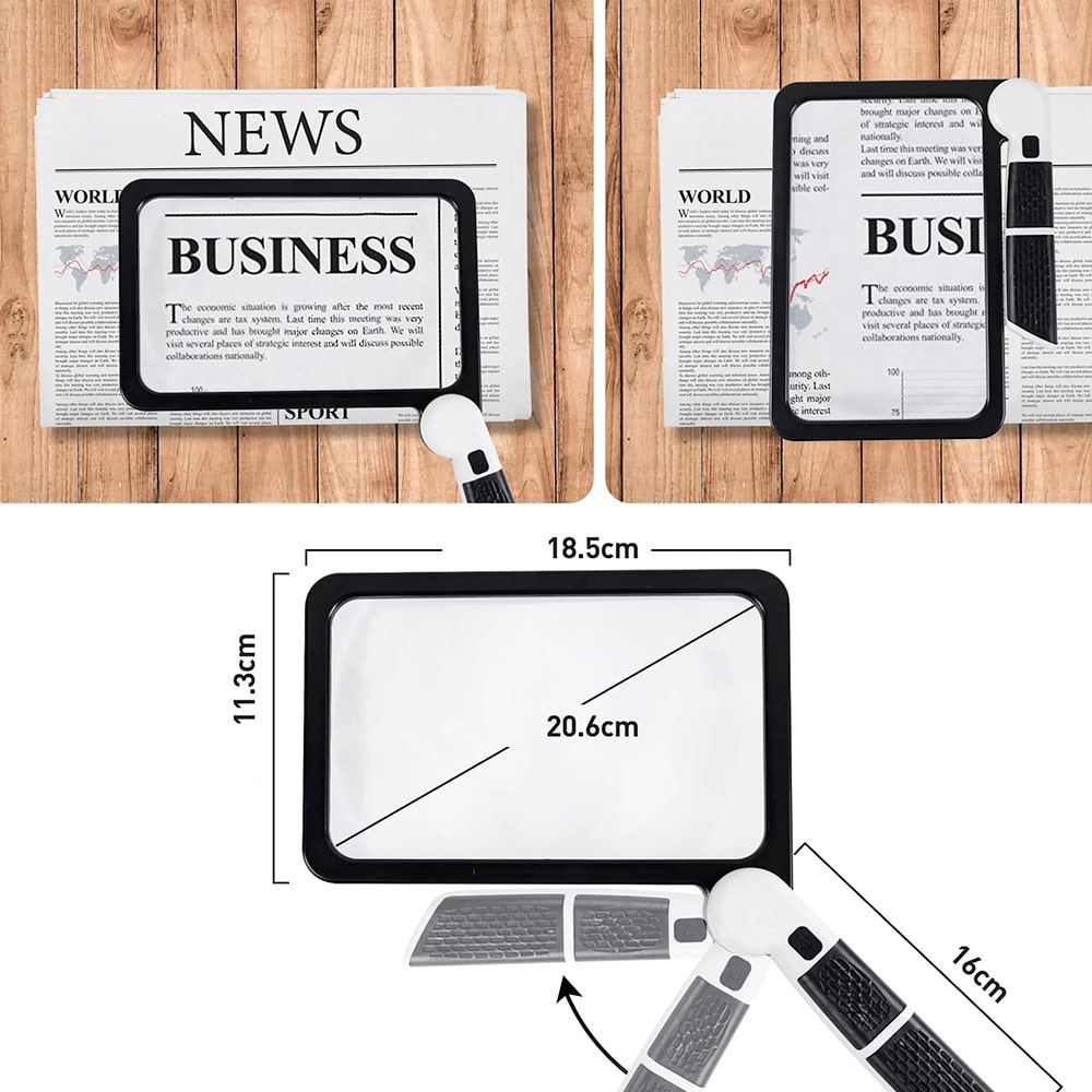 LED Magnifying Glass: 5X Magnification, Foldable Handle | ventumra