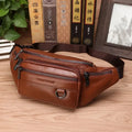 Men's Genuine Leather Belt Bag - Large Capacity Travel Pouch | ventumra