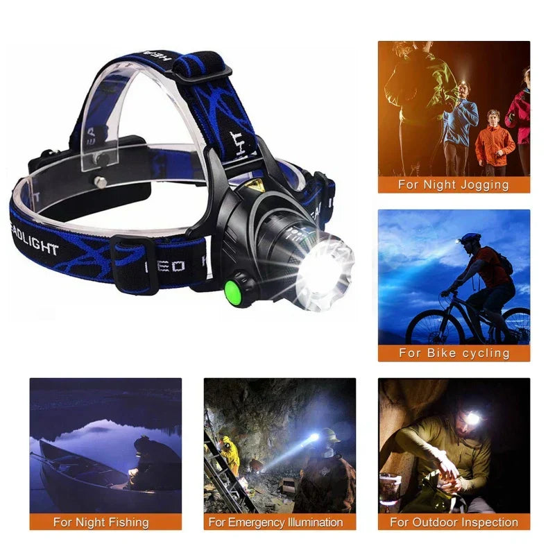 Headlamp Rechargeable Waterproof Zoomable LED Headlamp | ventumra