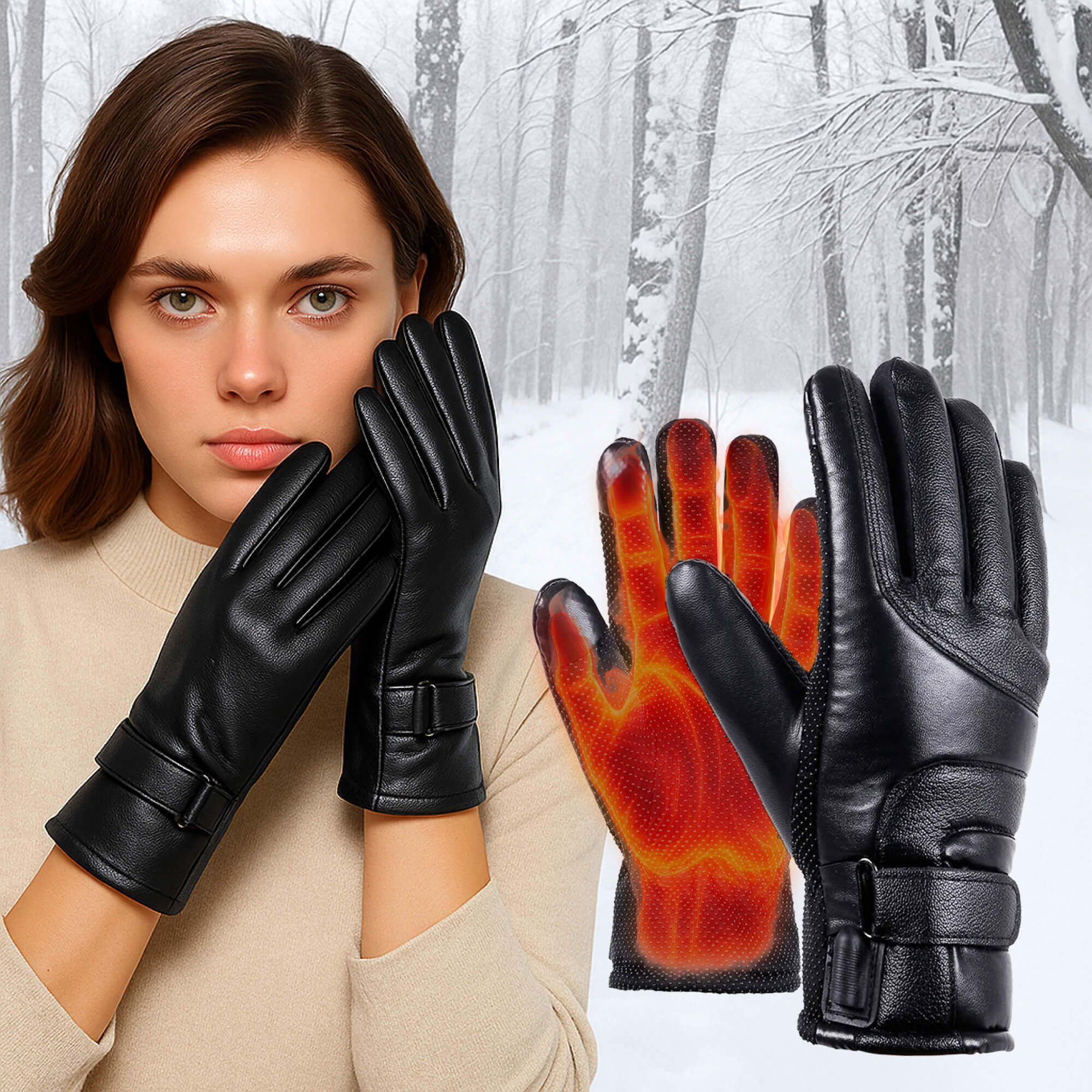 USB Rechargeable Heated Gloves for Women - Waterproof Thermal Warm | ventumra