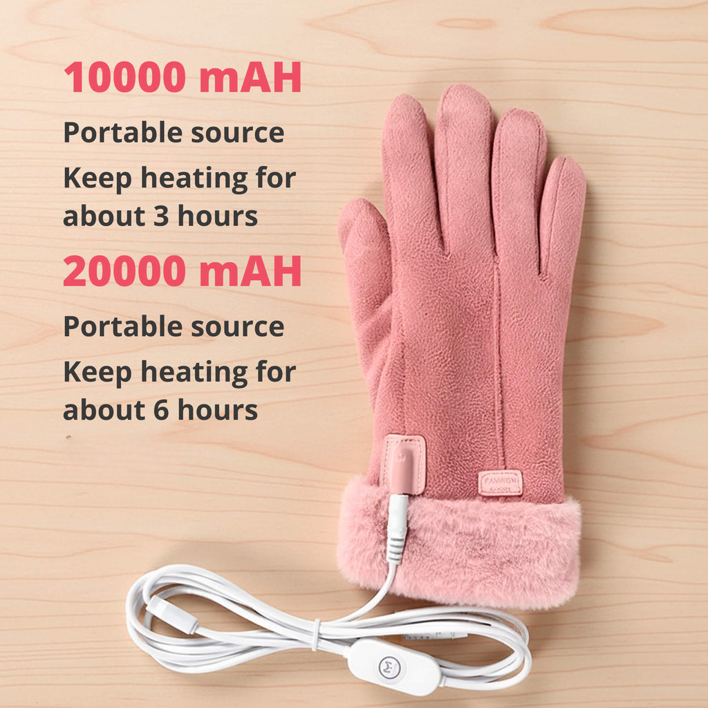 USB Rechargeable Heated Gloves for Women - Waterproof Thermal Warm | ventumra