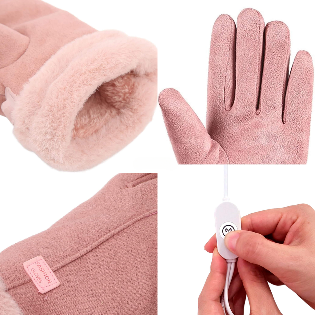 USB Rechargeable Heated Gloves for Women - Waterproof Thermal Warm | ventumra