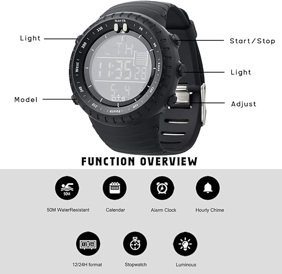 Henry Waterproof Men’s Digital Sports Watch – Shockproof, Tactical & LED Backlit Outdoor Timepiece | ventumra