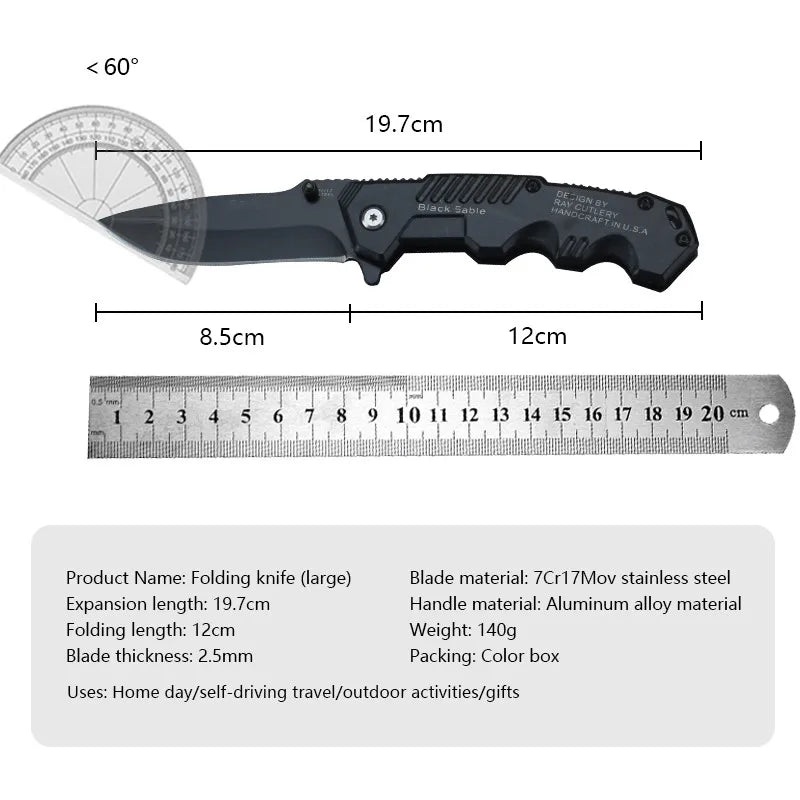 High Hardness Tactical Survival Knife - Outdoor Self-Defense EDC Tool for Camping & Hunting | ventumra