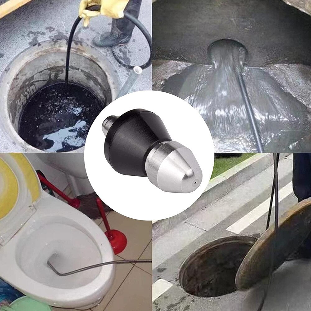 High-Pressure Drain Jetting Nozzle – Stainless Steel Sewer Cleaning Sprayer for Fast Pipe Unblocking | ventumra