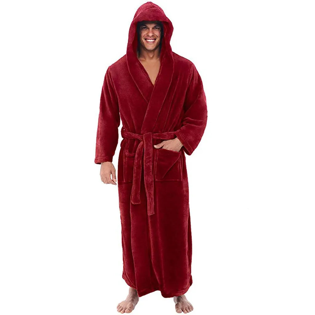 Men's Hooded Fleece Robe | ventumra