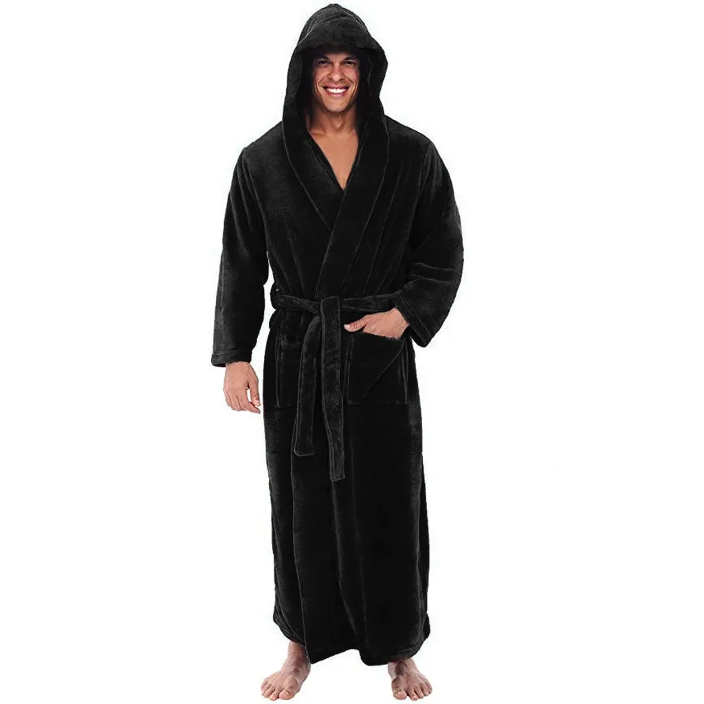 Men's Hooded Fleece Robe | ventumra