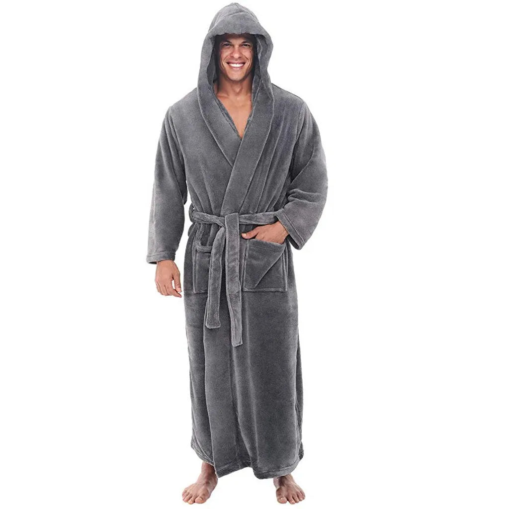 Men's Hooded Fleece Robe | ventumra