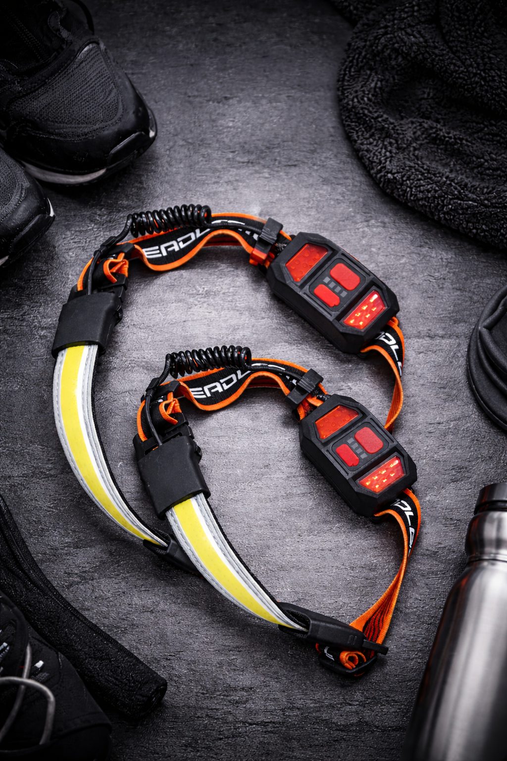 Hopedone Rechargeable Headlamp 1000 Lumens, 230° Wide Angle, Waterproof, 2-Pack, Orange | ventumra