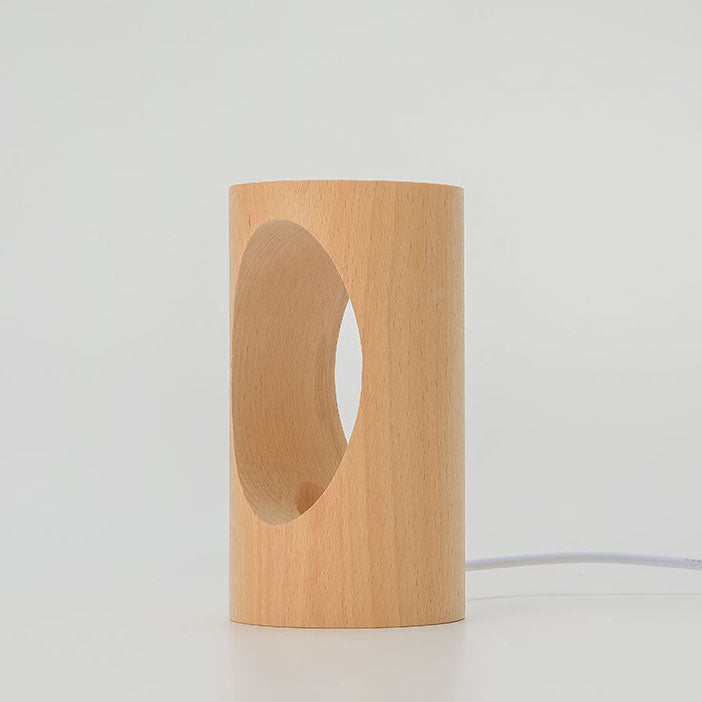 Modern Wood Column LED Table Lamp, USB Powered | ventumra