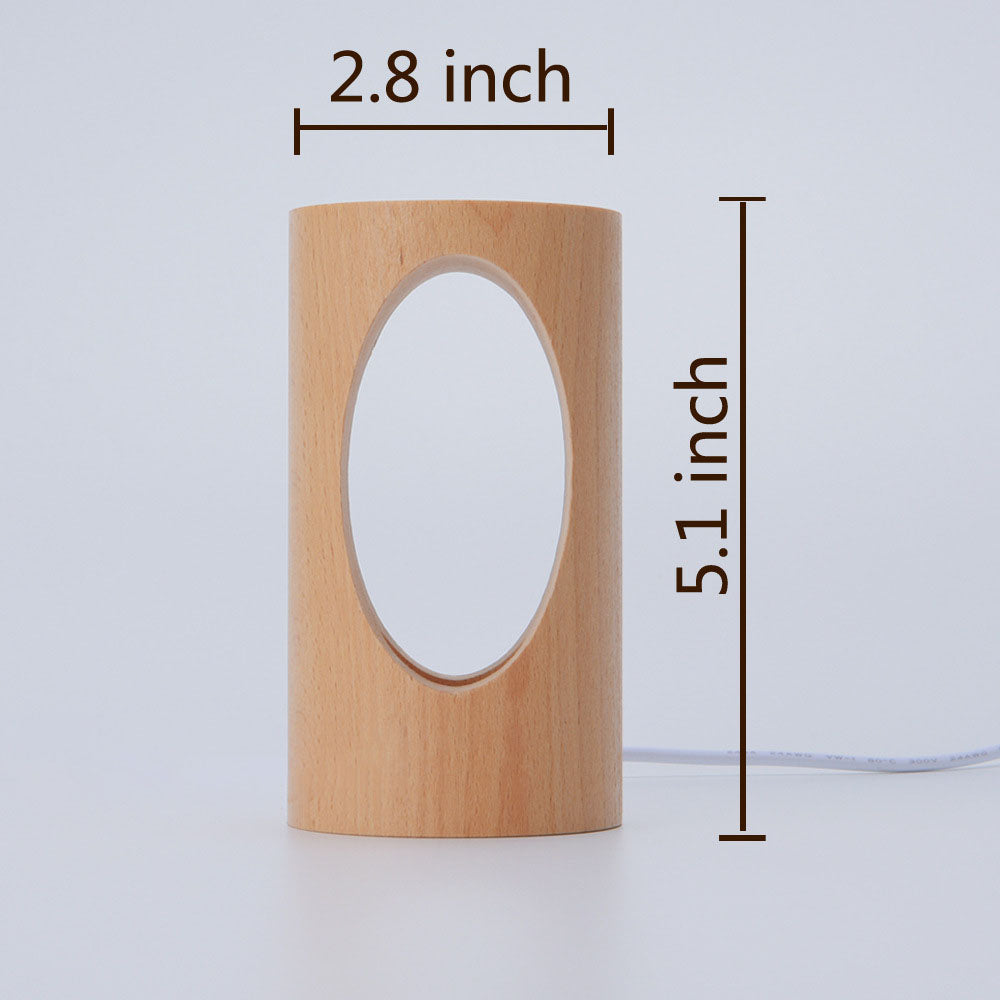 Modern Wood Column LED Table Lamp, USB Powered | ventumra