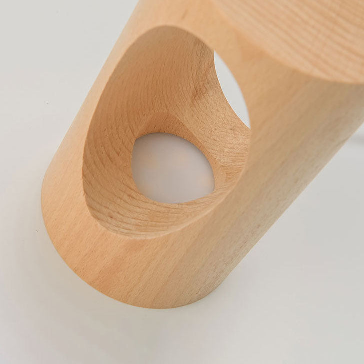 Modern Wood Column LED Table Lamp, USB Powered | ventumra