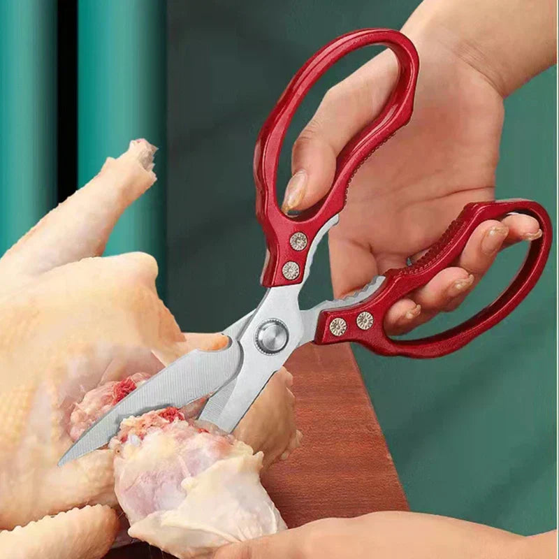 Red Japanese Steel Multi-Purpose Kitchen Shears | ventumra