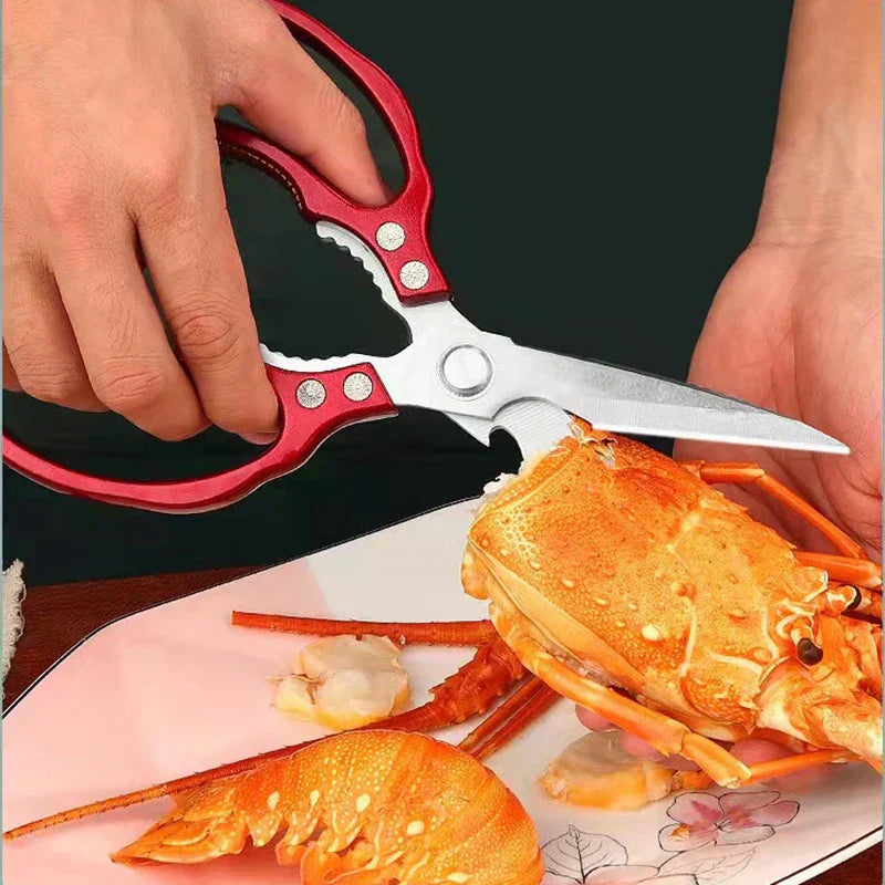 Red Japanese Steel Multi-Purpose Kitchen Shears | ventumra