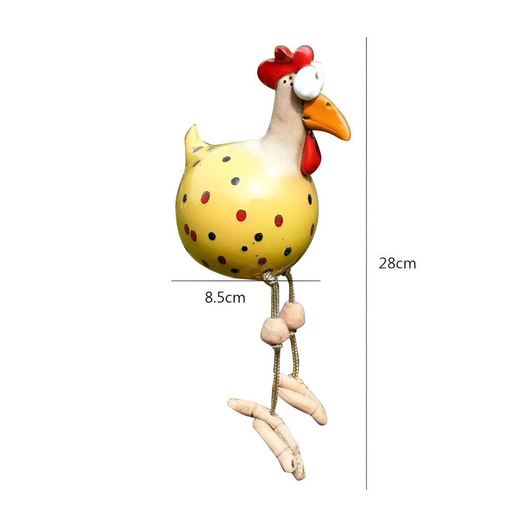 Large-Eyed Chicken Statue - Weatherproof Resin Craft - Rooster Garden Statue | ventumra