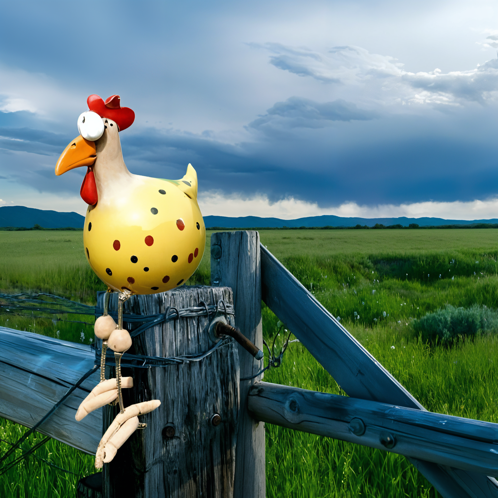 Large-Eyed Chicken Statue - Weatherproof Resin Craft - Rooster Garden Statue | ventumra