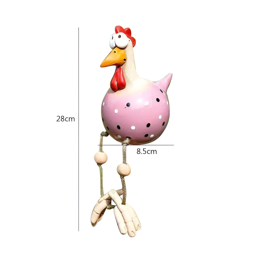 Large-Eyed Chicken Statue - Weatherproof Resin Craft - Rooster Garden Statue | ventumra