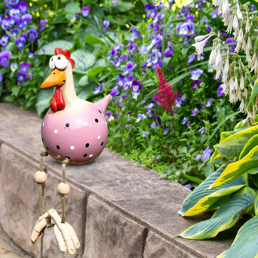 Large-Eyed Chicken Statue - Weatherproof Resin Craft - Rooster Garden Statue | ventumra