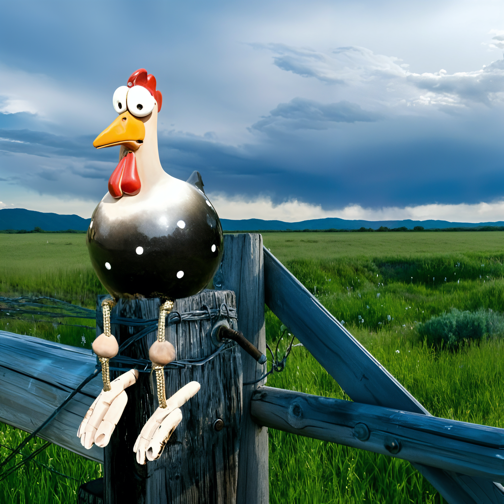 Large-Eyed Chicken Statue - Weatherproof Resin Craft - Rooster Garden Statue | ventumra