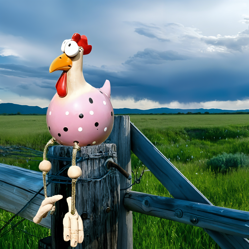 Large-Eyed Chicken Statue - Weatherproof Resin Craft - Rooster Garden Statue | ventumra