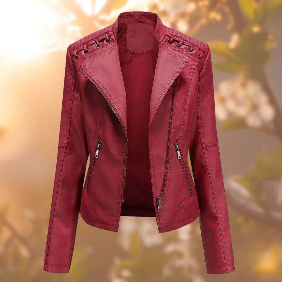 Edgy Faux Leather Moto Jacket | ventumra