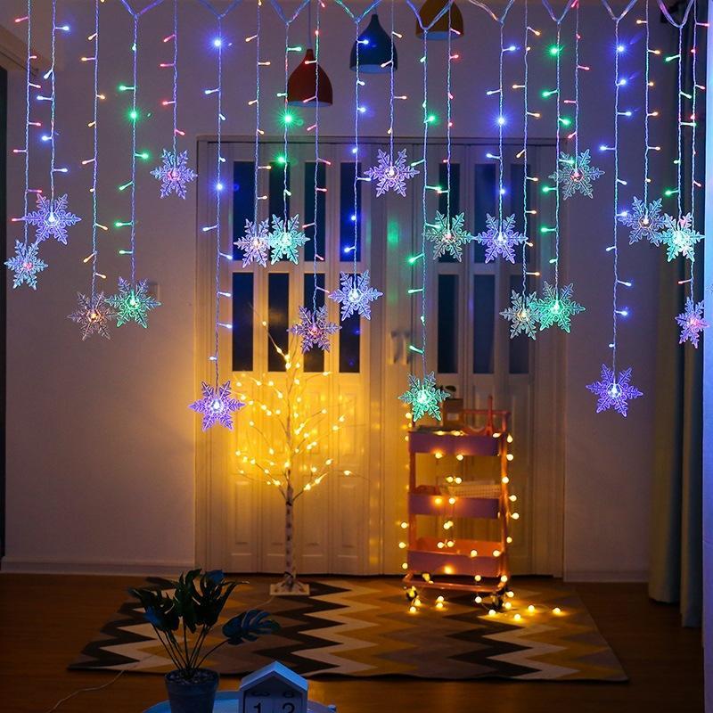 LED Curtain Light String with Snowflake Indoor & Outdoor | ventumra